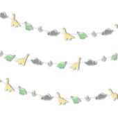 Vienkrāsains dinozauru reklāmkarogs karikatūra kaktuss dinozauru vītne, bērni zēni dod priekšroku laimīgiem džungļu safari Dino Roar dzimšanas dienas ballīšu dekori