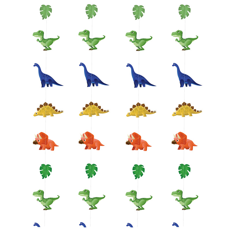 Vienkrāsains dinozauru reklāmkarogs karikatūra kaktuss dinozauru vītne, bērni zēni dod priekšroku laimīgiem džungļu safari Dino Roar dzimšanas dienas ballīšu dekori