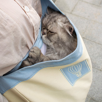 Платнена чанта за котки Модна дишаща чанта за носене на открито Пътуваща чанта за домашни любимци за мини куче