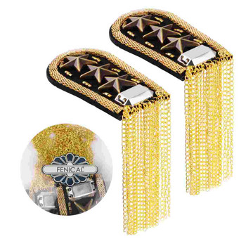 Epaulet Shoulder Chain Φούντα Επωμίδες Star Badge Link Κοσμήματα γενεθλίων Χρυσά κρόσσια Pads Epaulette Πολυστρωματική καρφίτσα από στρας