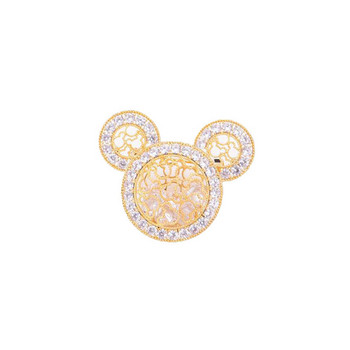 Disney Mickey καρφίτσα Χαριτωμένο Mickey Head Κοίλο σχέδιο καρφίτσα πέτο Μόδα γυναικεία ρούχα Μικρά αξεσουάρ Κοσμήματα Πολύχρωμο κρύσταλλο