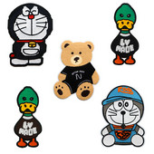 Liela, jauka multfilma dvieļu izšuvumi Dzīvnieku jauktas krāsas lācis pīle kaķis DIY žetons Auduma uzlīme Bērnu ikdienas apģērba T-krekla mētelis