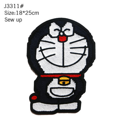 Liela, jauka multfilma dvieļu izšuvumi Dzīvnieku jauktas krāsas lācis pīle kaķis DIY žetons Auduma uzlīme Bērnu ikdienas apģērba T-krekla mētelis