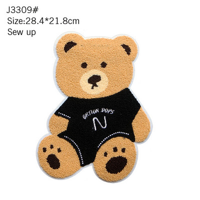 Liela, jauka multfilma dvieļu izšuvumi Dzīvnieku jauktas krāsas lācis pīle kaķis DIY žetons Auduma uzlīme Bērnu ikdienas apģērba T-krekla mētelis