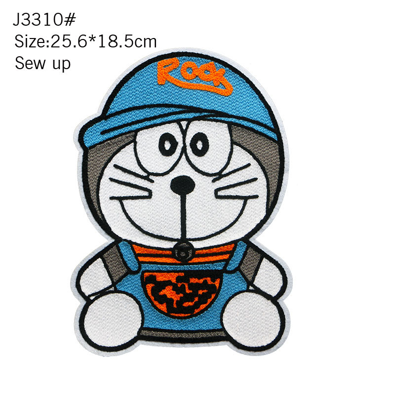 Liela, jauka multfilma dvieļu izšuvumi Dzīvnieku jauktas krāsas lācis pīle kaķis DIY žetons Auduma uzlīme Bērnu ikdienas apģērba T-krekla mētelis