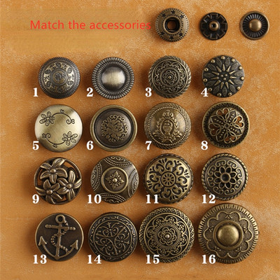 633 Modelis Retro stiliaus keturių mygtukų įrankių lydinys Medžiaga "pasidaryk pats" odiniai krepšiai Drabužiai sagos Priedai Dekoratyvinės odos medžiagos