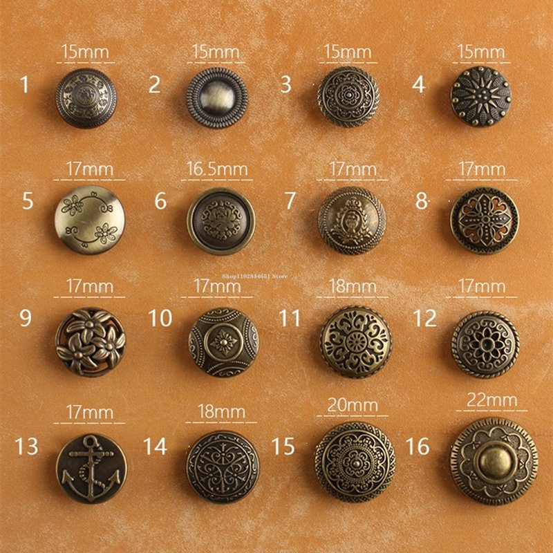 633 Modelis Retro stiliaus keturių mygtukų įrankių lydinys Medžiaga "pasidaryk pats" odiniai krepšiai Drabužiai sagos Priedai Dekoratyvinės odos medžiagos