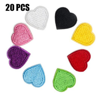 20db/tétel mini szívtapasz Rajzfilm Aranyos matricák babaruhákhoz Cipők sapkák táskák Vasalható Varrni Szövet rátétek barkácsolás