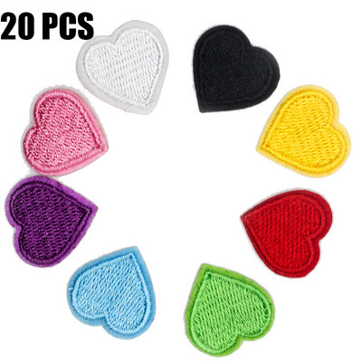 20pcs/lot mini heart patch Cartoon Cute Stickers for baby clothes Shoes hats bags Iron On Sew On fabric appliques DIY