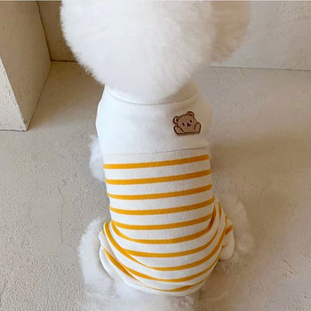 Ανοιξιάτικη και Καλοκαιρινή ριγέ φόρμα για σκύλους Puppy Poodle Bichon Ρούχα σπιτιού Ρούχα για κατοικίδια Ρούχα για γάτες Άνετα Μικρά ρούχα για σκύλους Chihuahua