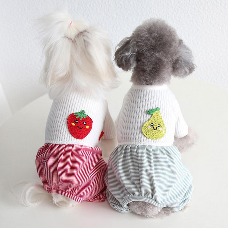 Skaistas suņu drēbes, kas nav ciešas, elpojošas, biezākas šuvju krāsas, četras kājas, svītras mājdzīvnieku apģērbi