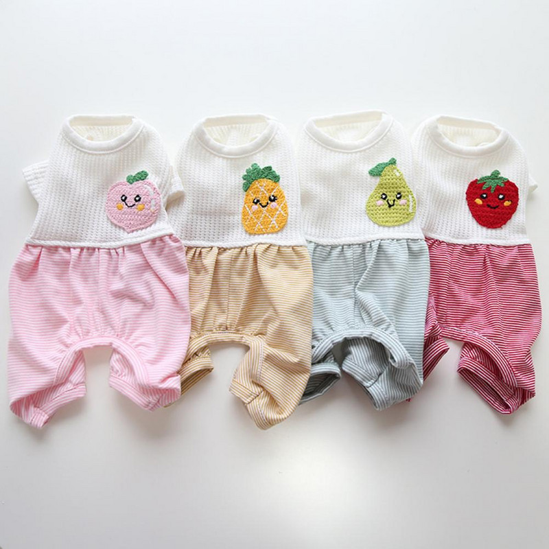 Skaistas suņu drēbes, kas nav ciešas, elpojošas, biezākas šuvju krāsas, četras kājas, svītras mājdzīvnieku apģērbi