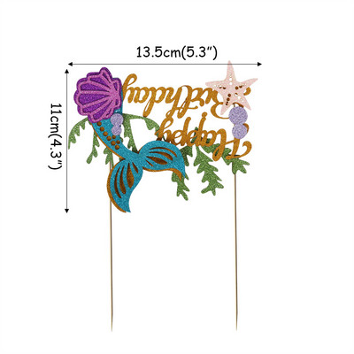 Nāras ballītes noformējums "Daudz laimes dzimšanas dienā" Ķermeņa reklāmkarogs Okeāna nāras dzimšanas dienas ballīte, kūku pildījumi bērnu dušas piederumi
