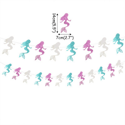 Nāras ballītes noformējums "Daudz laimes dzimšanas dienā" Ķermeņa reklāmkarogs Okeāna nāras dzimšanas dienas ballīte, kūku pildījumi bērnu dušas piederumi