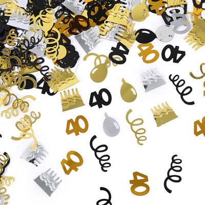 1 soma Konfeti angļu baloni 18. attēls 30 40 50 60 Daudz laimes dzimšanas dienā Pieaugušo dekorēšanas piederumi Sequins Jubiversaire