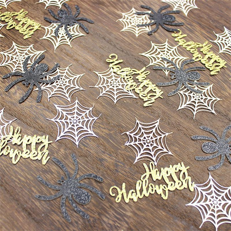 Ballīšu noformējums Radošs Helovīna konfeti spoku galva zirneklis ragana ķirbis zirnekļa tīkls ballīšu galds mētājam papīra lūžņiem dekors