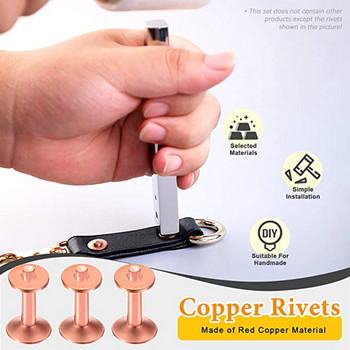 25 σετ Copper Rivet Burrs Washer, Long Leather Copper Rivet Fastener, for Wallets Δερμάτινα DIY Craft Supplies