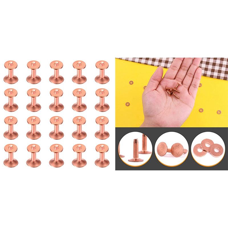 25 komplekti vara kniežu paplāksne, garais ādas vara kniežu stiprinājums, makiem. Ādas amatniecības piederumi