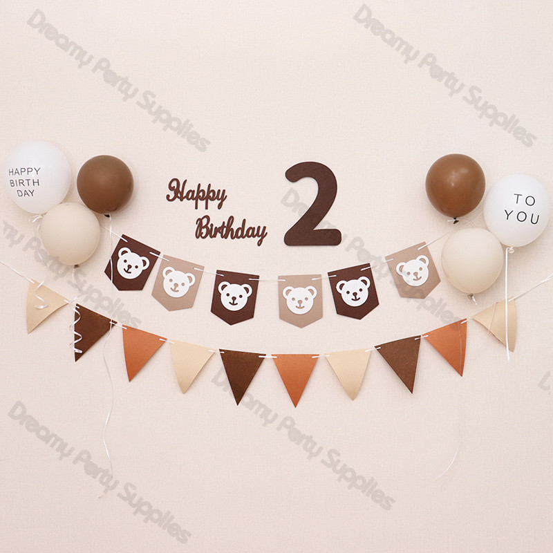 Daudz laimes dzimšanas dienā ballītes reklāmkarogs kraftpapīra karogs stērps Garland Alus reklāmkarogi Zēna vai meitenes mazuļa dušas baloni Dekorācijas piederumi