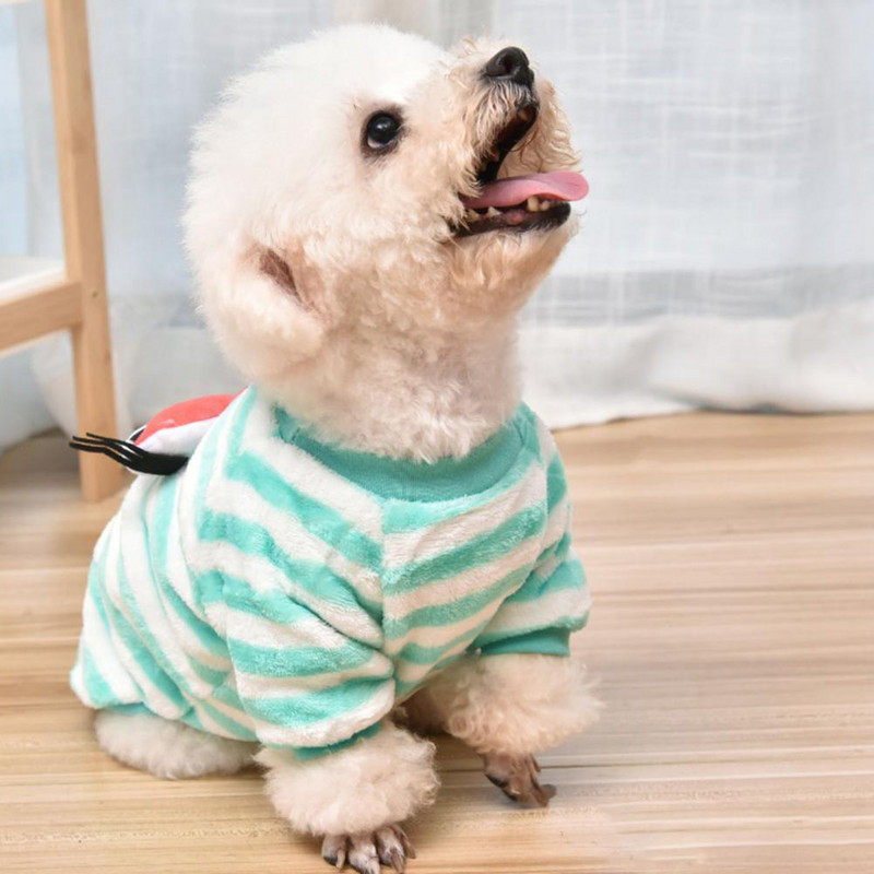 Laba mājdzīvnieku kleita Rudens apģērbs Svītrains Modes Svītrains Svītrains Apģērbs Mājdzīvnieku apģērbs