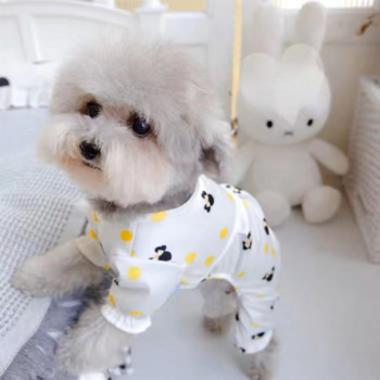 Ρούχα για κατοικίδια Άνοιξη Καλοκαίρι Μόδα Γάτα Σαλόνι κινουμένων σχεδίων Μικρός σκύλος Χαριτωμένος σχεδιαστής πιτζάμες για κουτάβι Πουκάμισο Chihuahua Poodle Pomeranian