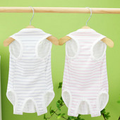 Stílusos csíkos nyomat kisállat sebészeti ruhák Könnyű kisállat helyreállítási öltöny Stripes mintás kisállat öltöny tavaszi kiegészítők