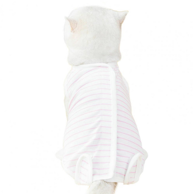 Stílusos csíkos nyomat kisállat sebészeti ruhák Könnyű kisállat helyreállítási öltöny Stripes mintás kisállat öltöny tavaszi kiegészítők