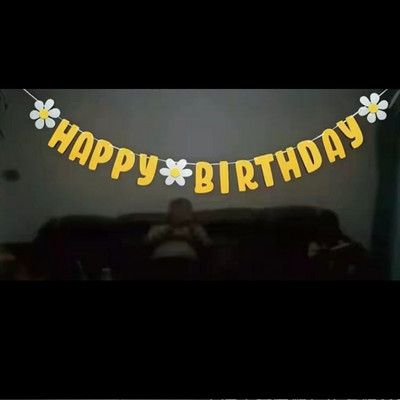 Daudz laimes dzimšanas dienā Krāsains filca reklāmkarogs vītnes vimpelis Bērnu duša Kāzu dzimšanas dienas vītnes karogs ballītes dekorēšanas piederumi