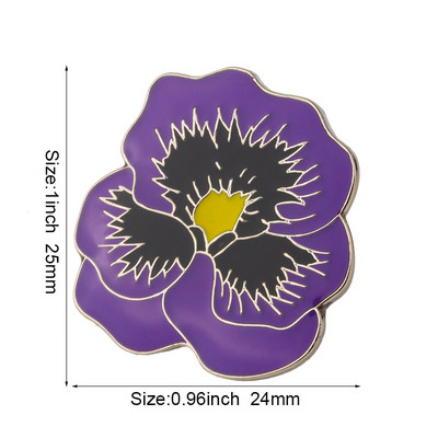 Μωβ Poppy Flower Pins Badge Brooch Badges on Backpack Pin Καρφίτσα