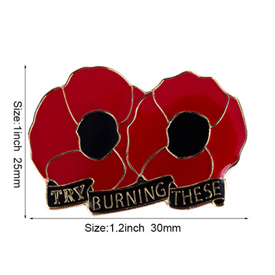 Μωβ Poppy Flower Pins Badge Brooch Badges on Backpack Pin Καρφίτσα