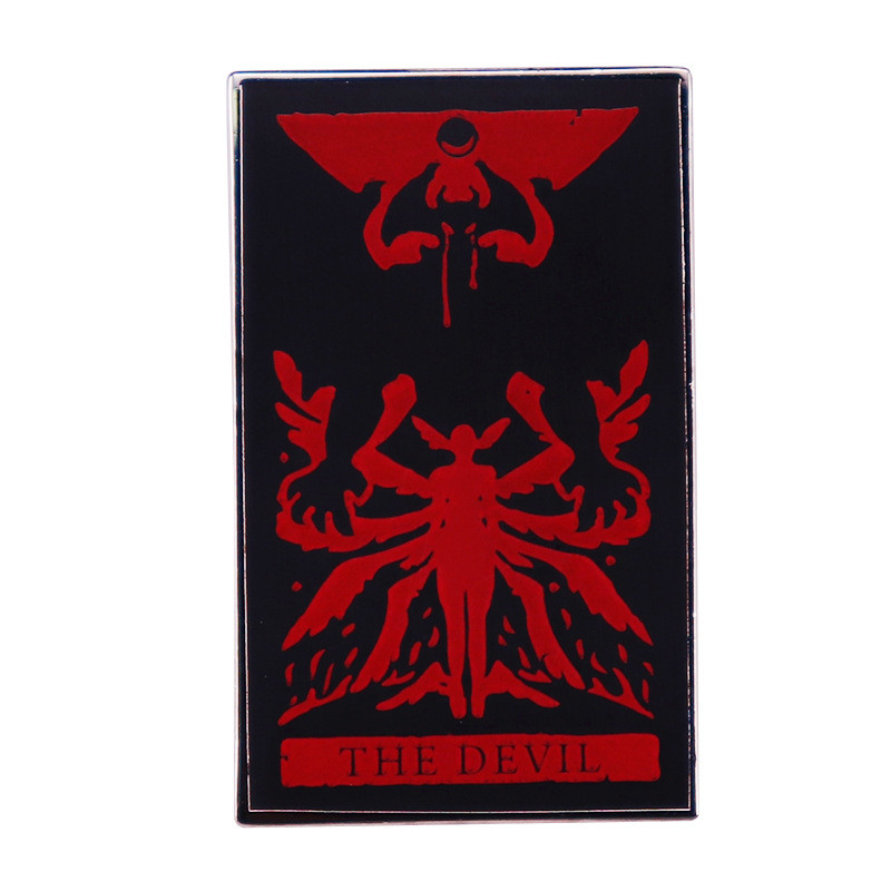 C2010 Tarot emaljas piespraudes Pielāgotas Saules Mēness Zvaigznes Gothic Skelets Mīļāk Piespraudes Atloks nozīmītes Soma Panka Tumšā Ragana Rotaslietas Dāvana