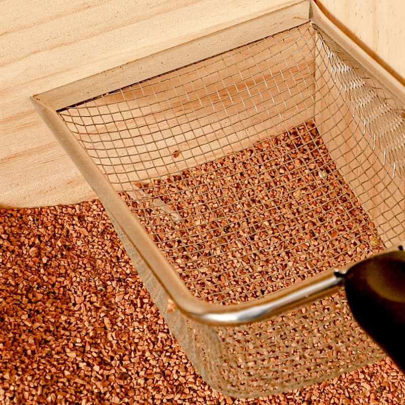 Kaķu pakaišu lāpsta nerūsējošā tērauda rāpuļu smilšu substrāta lāpsta fekāliju tīrīšanai, smalka sieta sijātājs pakaišiem
