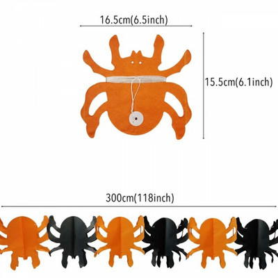 3M Helovīna karājās Garland Bunting Sikspārnis Ķirbis Spoki Zirneklis Papīra Reklāmkarogs Priecīgu Helovīna ballīti Mājas rotājumi