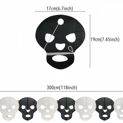 3M Helovīna karājās Garland Bunting Sikspārnis Ķirbis Spoki Zirneklis Papīra Reklāmkarogs Priecīgu Helovīna ballīti Mājas rotājumi