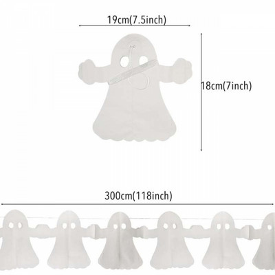 3M Helovīna karājās Garland Bunting Sikspārnis Ķirbis Spoki Zirneklis Papīra Reklāmkarogs Priecīgu Helovīna ballīti Mājas rotājumi