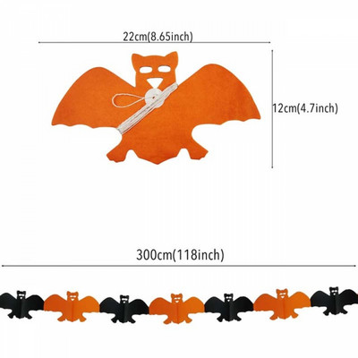 3M Helovīna karājās Garland Bunting Sikspārnis Ķirbis Spoki Zirneklis Papīra Reklāmkarogs Priecīgu Helovīna ballīti Mājas rotājumi