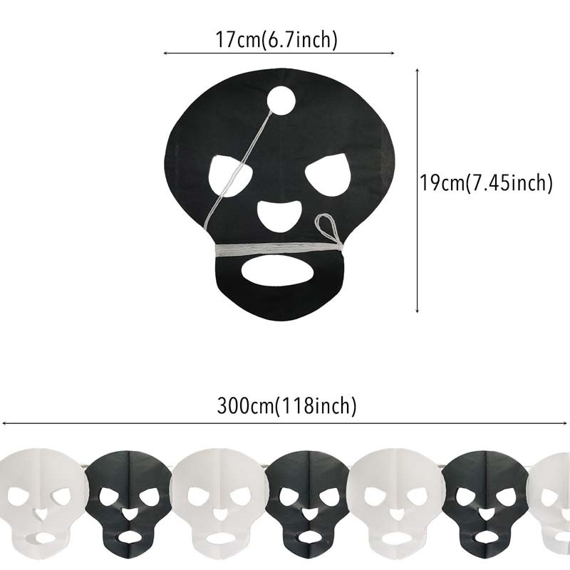 3M Helovīna karājās Garland Bunting Sikspārnis Ķirbis Spoki Zirneklis Papīra Reklāmkarogs Priecīgu Helovīna ballīti Mājas rotājumi