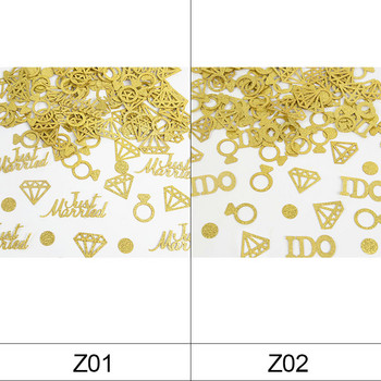 100Pcs Golden Just Married Glitter Confetti Bride To Be Bachelor Party Confetti Engagement Wedding Party Decorations Supplies