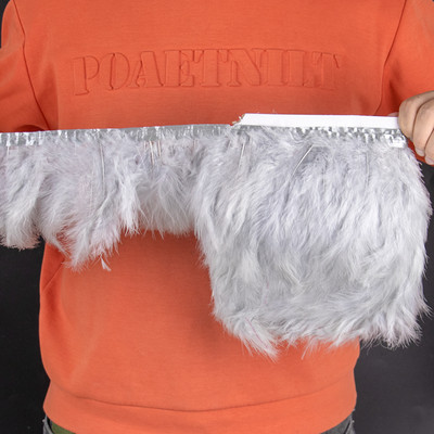 1 metrs pūkaina tītara marabu spalvas apgriešanas lente 10-15 cm kāzu apģērbam, ballīšu kleitai, dekorēšanai, aksesuāri šūšanai