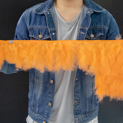 1 metrs pūkaina tītara marabu spalvas apgriešanas lente 10-15 cm kāzu apģērbam, ballīšu kleitai, dekorēšanai, aksesuāri šūšanai