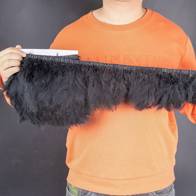 1 metrs pūkaina tītara marabu spalvas apgriešanas lente 10-15 cm kāzu apģērbam, ballīšu kleitai, dekorēšanai, aksesuāri šūšanai