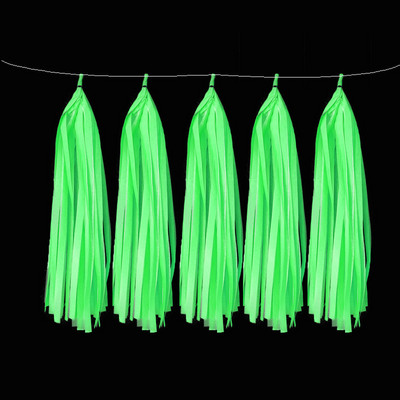 Spīd UV gaismā ballīšu aksesuāri Neona papīra pušķi, vītnes un reklāmkarogs Dzimšanas dienas ballīte kāzu UV spīduma ballītes dekorācija