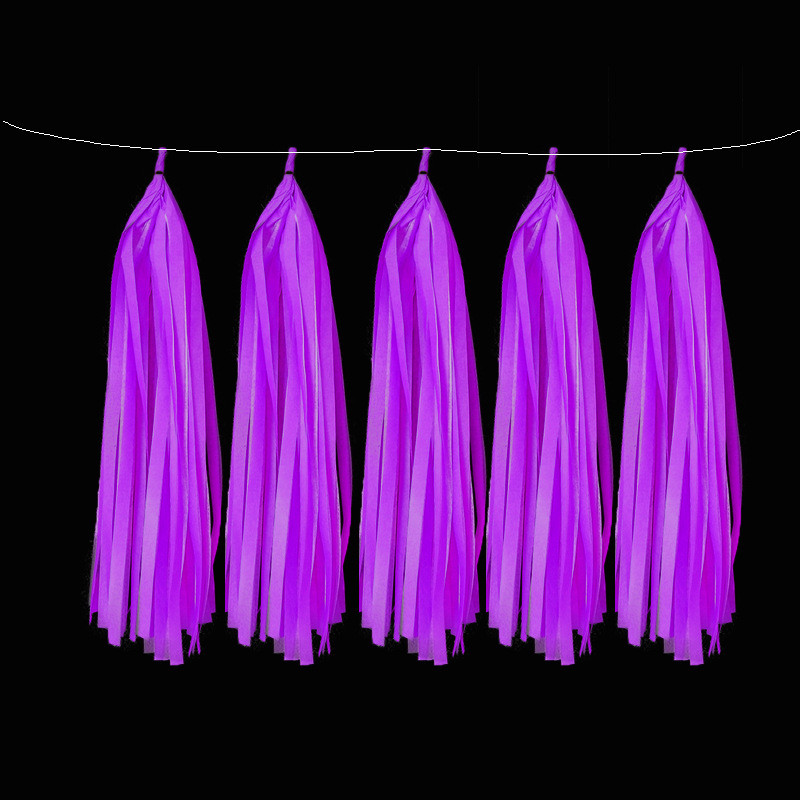 Spīd UV gaismā ballīšu aksesuāri Neona papīra pušķi, vītnes un reklāmkarogs Dzimšanas dienas ballīte kāzu UV spīduma ballītes dekorācija