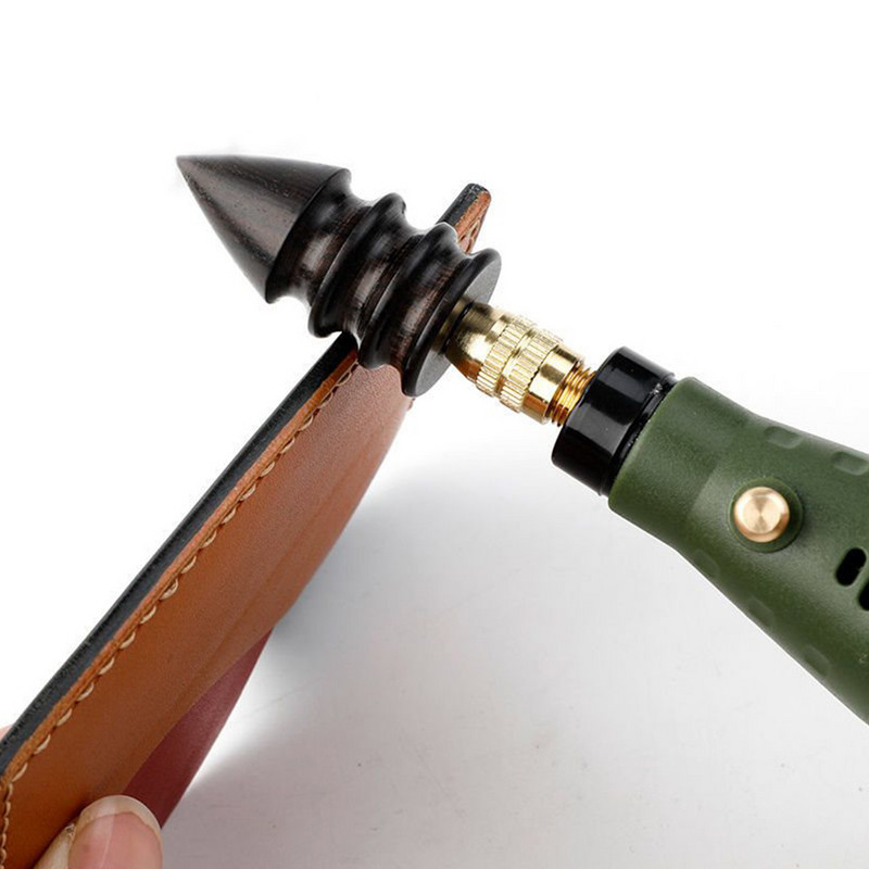 DIY ādas slīpēšanas rīks Ādas malu elektriskā pulēšanas mašīna Ādas amatniecības instrumenti Sandalkoka galvas ādas degli