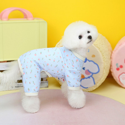 Kisállat jumpsuit tavasz nyár kisállat divattervező pizsama kis kutya aranyos virág ing kölyök édes ruhák chihuahua uszkár Yorkie