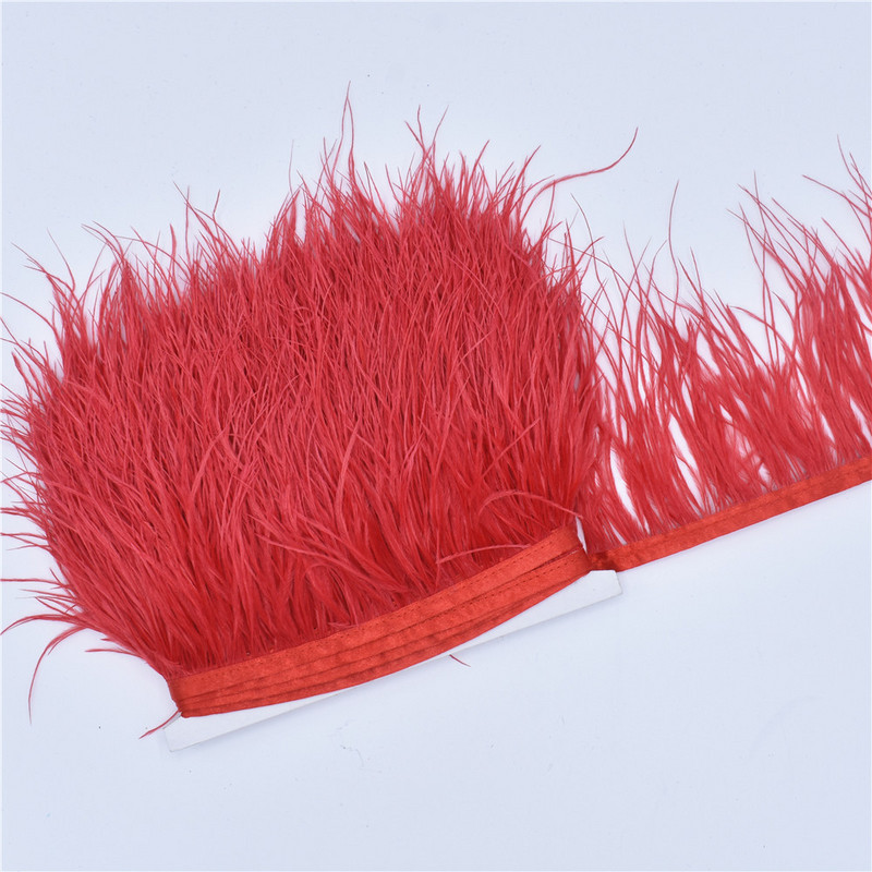 1 метър Ресни с украса от истински щраусови пера Бели щраусови пера за панделки за дрехи Пола от пера Plumas Декорация от перо