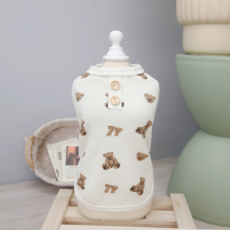 Kis kutyamellény Nyári Tavaszi divat Rajzfilm Jumpsuit macska édes pizsama kiskutya aranyos ing Kisállat ruhák Chihuahua uszkár Yorkshire