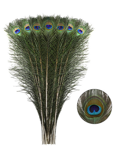 Vairumtirdzniecība 10 gab. Dabiskas pāva spalvas, kas paredzētas DIY amatniecības kāzu svētku dekorēšanai Mājas dekorēšanai un ziedu izkārtojumam