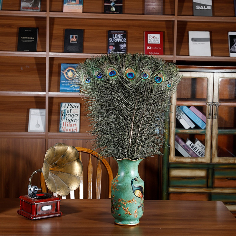 Vairumtirdzniecība 10 gab. Dabiskas pāva spalvas, kas paredzētas DIY amatniecības kāzu svētku dekorēšanai Mājas dekorēšanai un ziedu izkārtojumam