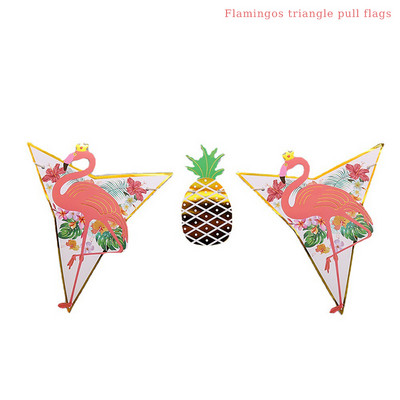 Apzeltīts flamingo ananāsu reklāmkarogs Havaju salu vasaras dzimšanas dienas ballītes dekors Priecīgu tropu Aloha Havaju flamingo vītnes pludmales ballīti